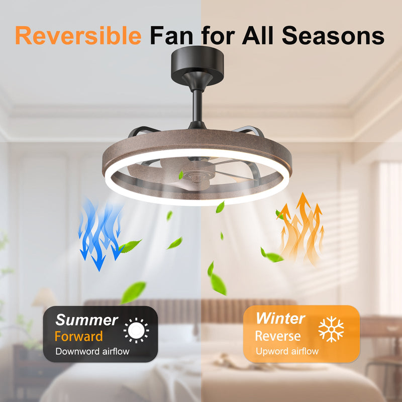 20.5" Rustic LED Ceiling Fan with Remote & APP Control by HouseOfZazla
