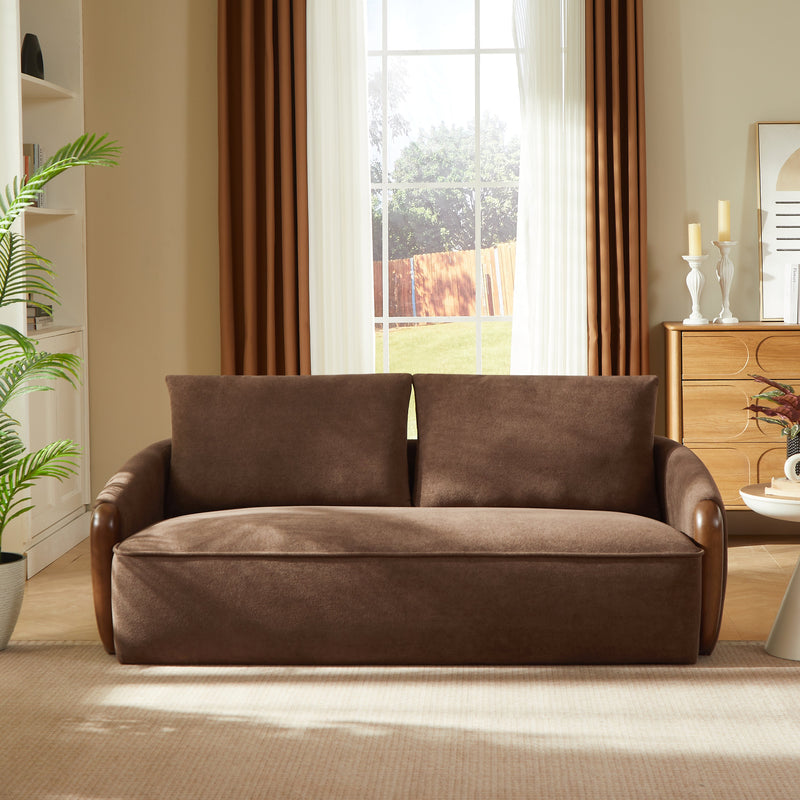 75 in. Curved Velvet Upholstered Sofa, photo 2 of 8