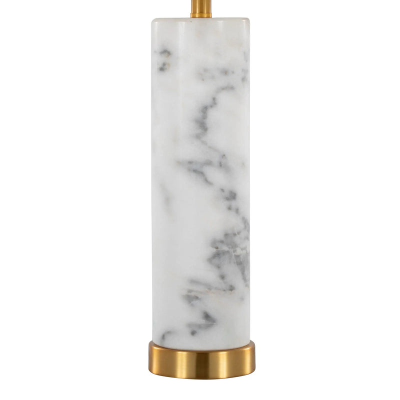 Marabella - Contemporary Marble Table Lamp (Set of 2) - Brass / White by HouseOfZazla