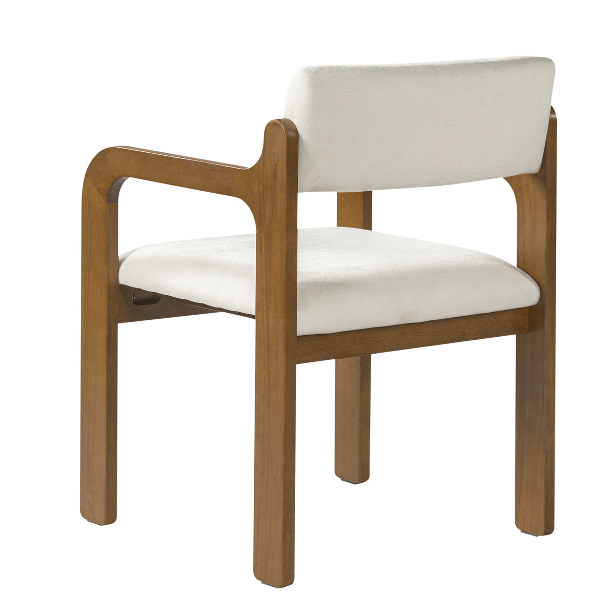 Modern Rubber Wood Dining Chairs with Upholstered Seat and Armrests - Set of 2, photo 10 of 10