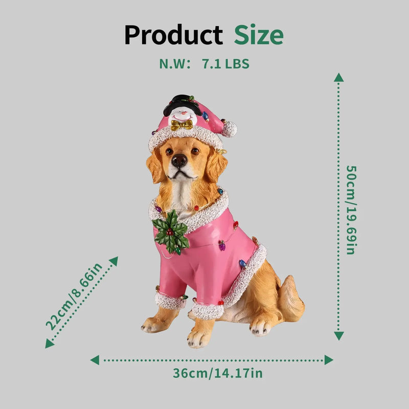 Christmas Golden Retriever Statue by HouseOfZazla