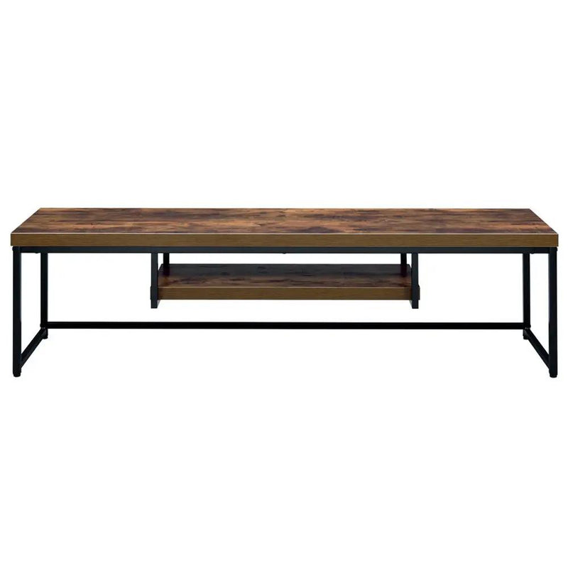 Bob - 16" TV Stand - Weathered Oak & Black Metal by Unique Piece Furniture