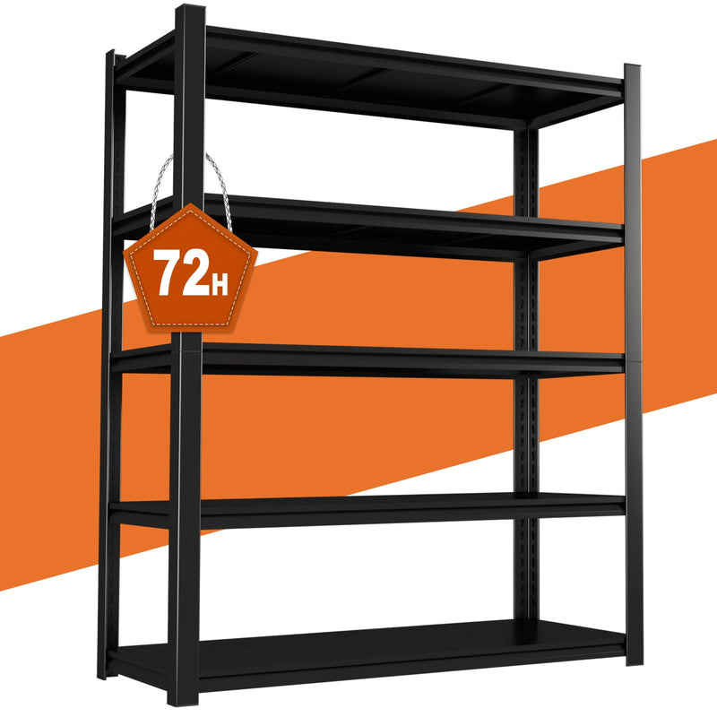 Shelves With 5 Removable Dividers, Durable For Garage - Black by HouseOfZazla