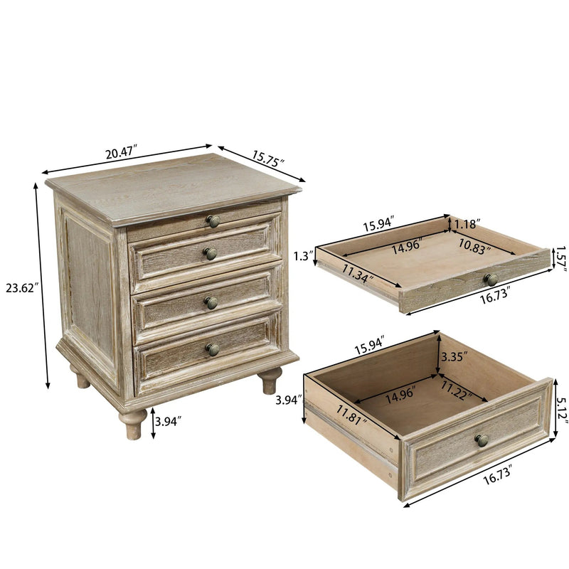 Farmhouse Nightstands with 4 Drawers and Pull-Out Shelf by HouseOfZazla