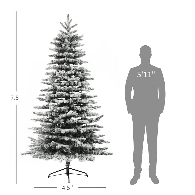 HOMCOM 7.5 ft Pre-Lit Mountain Pine Artificial Christmas Tree by HouseOfZazla