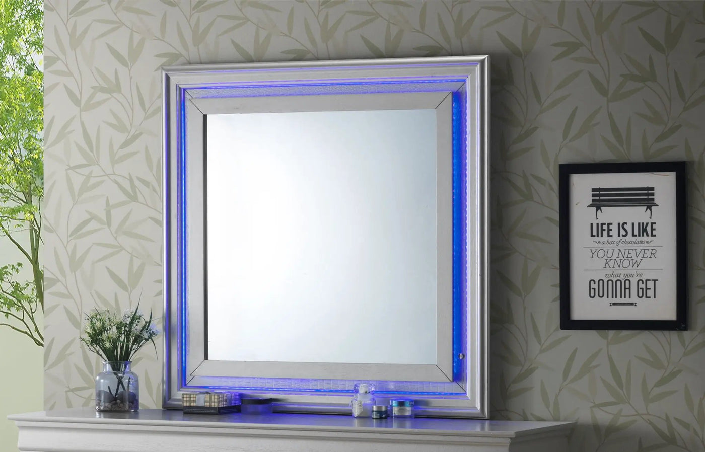 Lorana - Elegant Transitional LED Mirror by HouseOfZazla