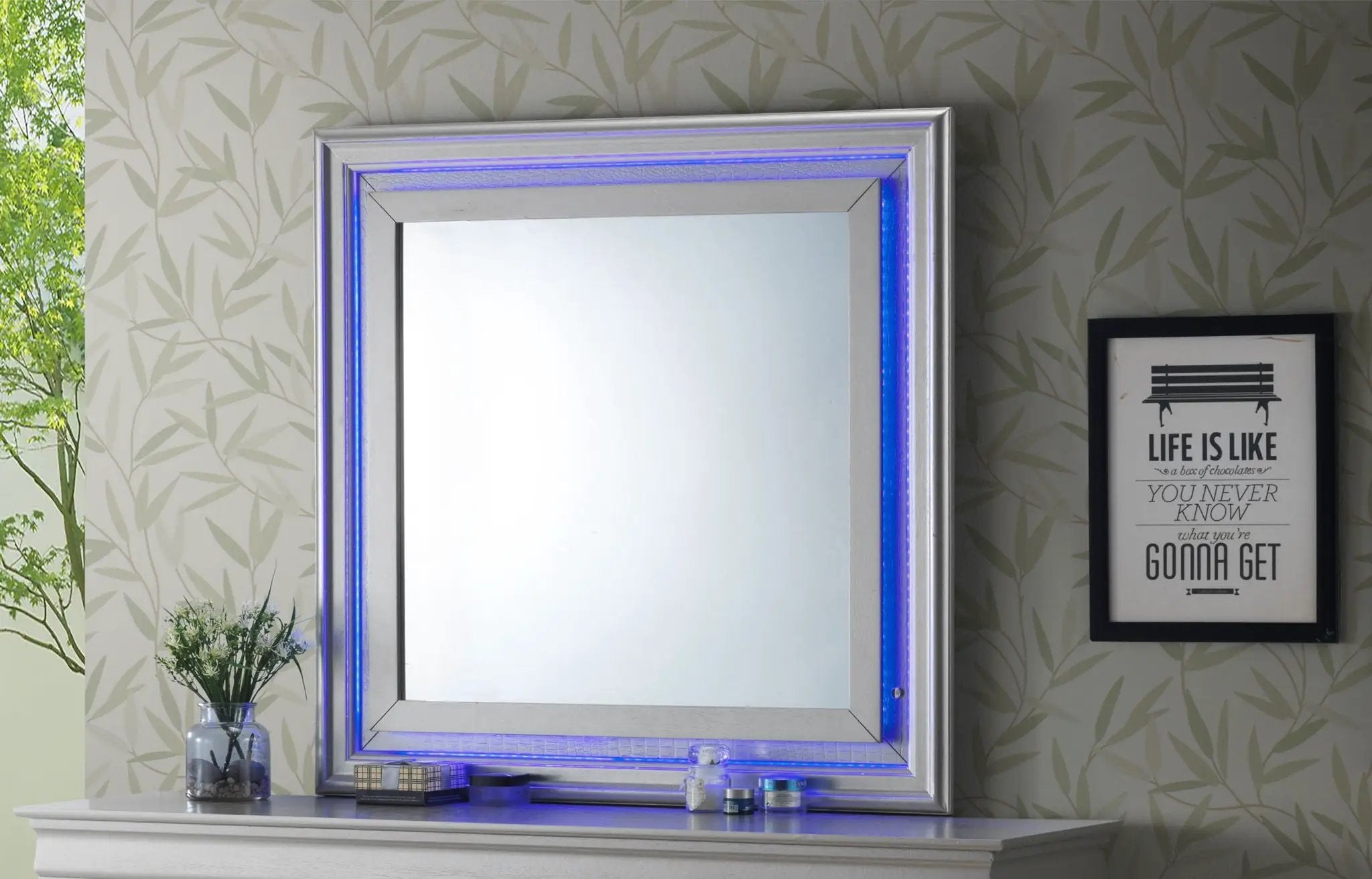 Lorana - Elegant Transitional LED Mirror by Unique Piece Furniture