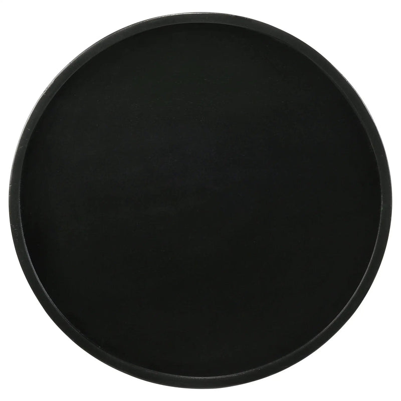 Ixia Round Solid Mango Wood Accent Side Table Black Stain by Unique Piece Furniture