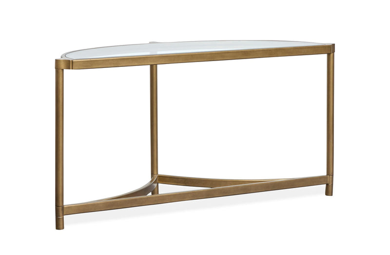 Cassidy - Demilune Sofa Table - Aged Brass And Volakas Classic, photo 3 of 7