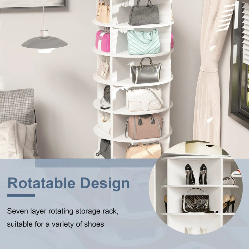 Rotating Shoe Rack Tower - 7-Tier Spinning Shoe Organizer by HouseOfZazla