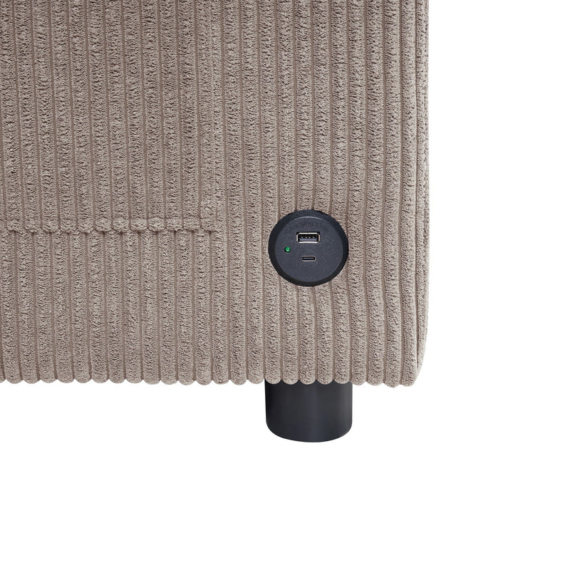 Sleeper Sofa With Foldable Mattress, USB Ports, Side Table & Storage Pocket by HouseOfZazla