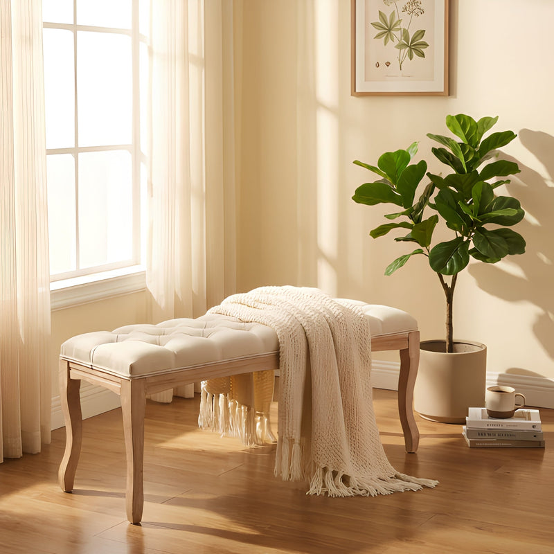 Bedroom Bench French Vintage Tufted Entryway Bench by HouseOfZazla