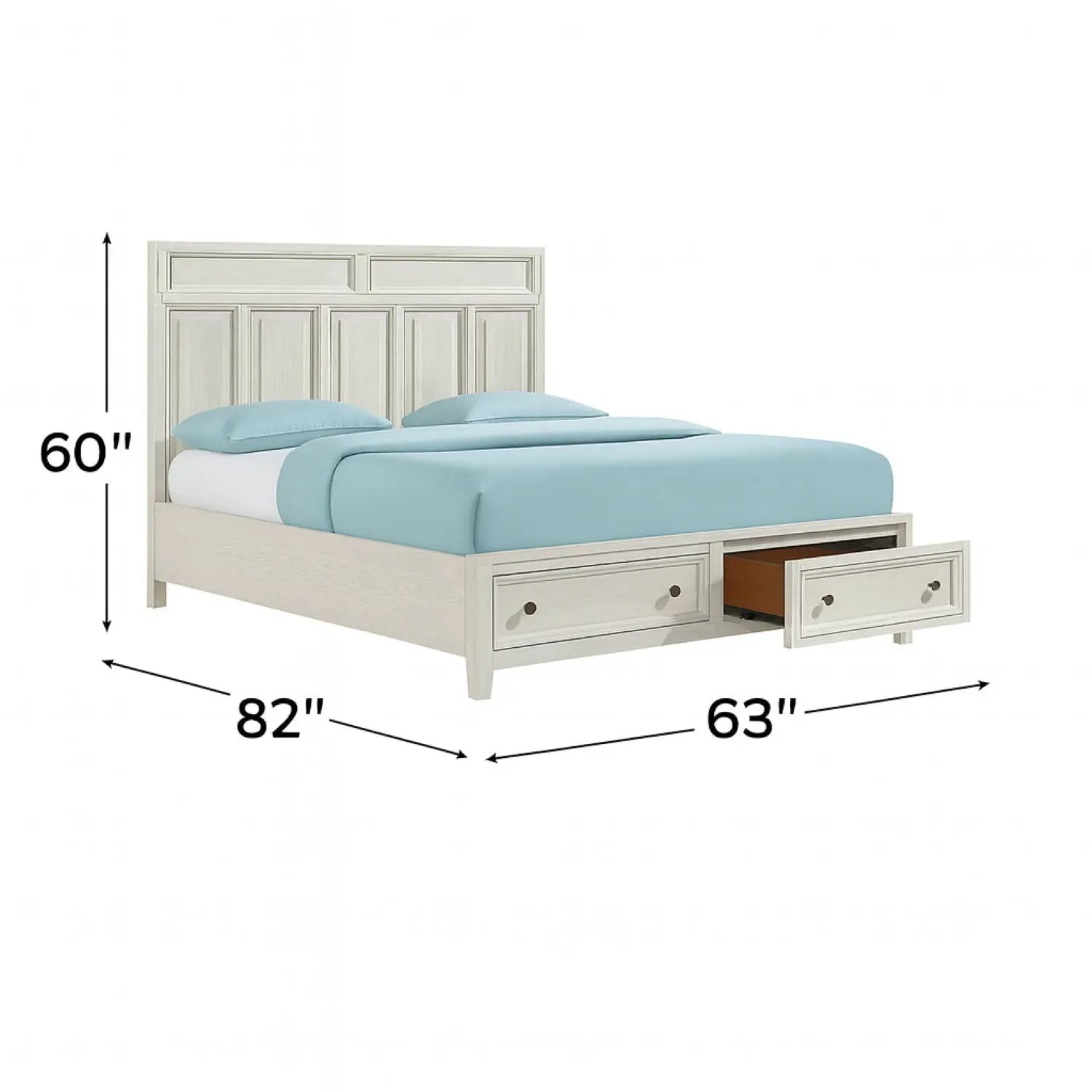 Storage Bed With Panel Headboard And Spacious Footboard Drawers by HouseOfZazla