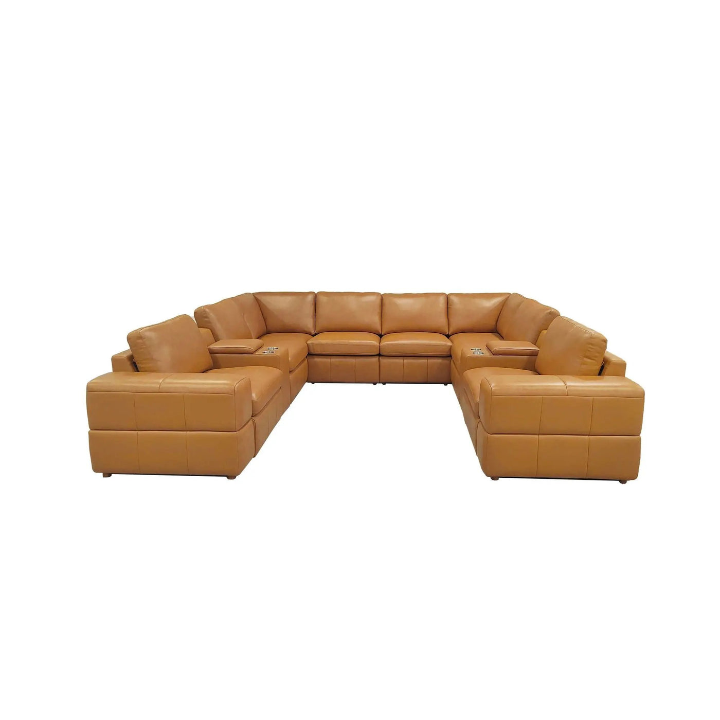 Upholstered Large Arms Sectional With Recliner Seats by Unique Piece Furniture