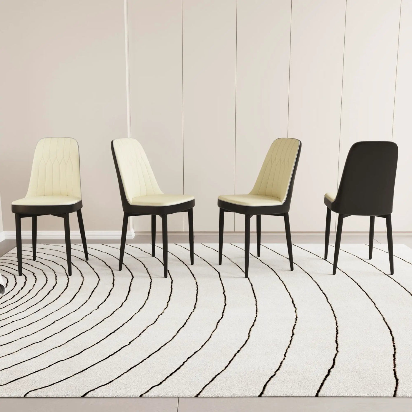 Modern Dining Chair With Cushions And Metal Legs by Unique Piece Furniture