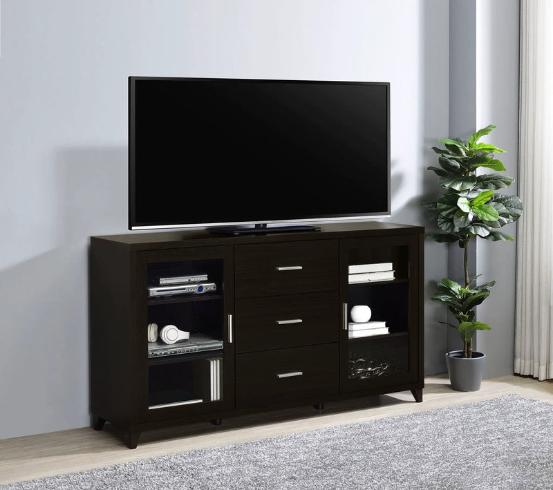 Lewes 2-door Engineered Wood 60-inch TV Stand Cappuccino by Unique Piece Furniture
