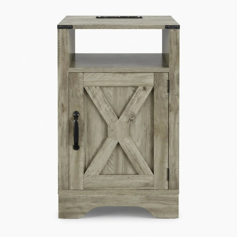 Farmhouse Nightstand, Charging Station & Storage by HouseOfZazla