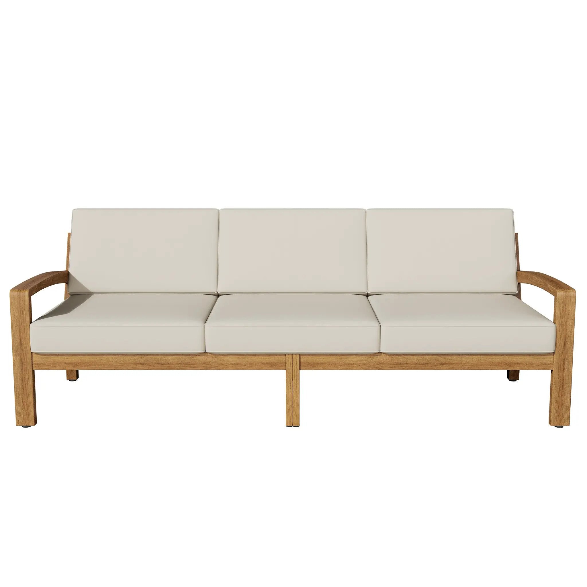 Outdoor L Shape 3pcs Acacia Wood Patio Sofa Set by HouseOfZazla