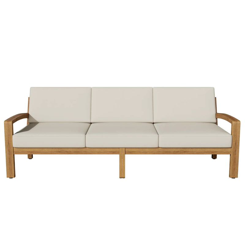 Outdoor L Shape 3pcs Acacia Wood Patio Sofa Set by HouseOfZazla