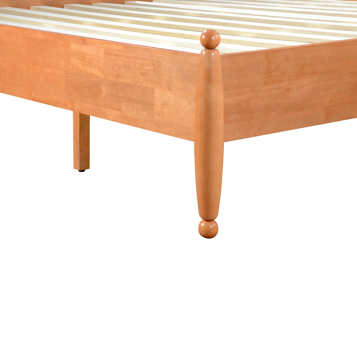 Classic Transitional King Size Solid Wood Platform Bed Frame, photo 8 of 10