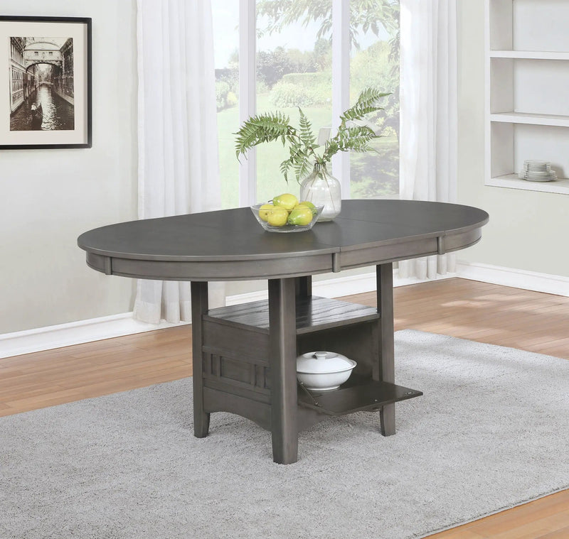 Lavon Oval 60-inch Wood Extension Leaf Dining Table Medium Grey by Unique Piece Furniture