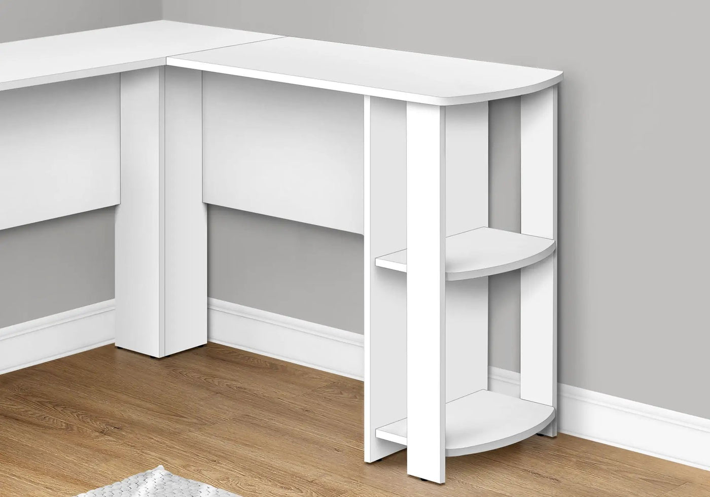 L-Shaped Corner Computer Desk with Storage Shelves by HouseOfZazla