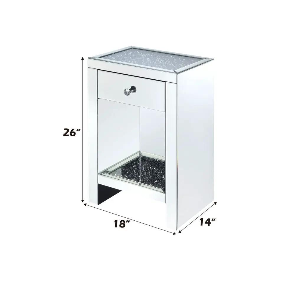 Noralie - 26"H Accent Table - Mirrored & Faux Diamonds by Unique Piece Furniture