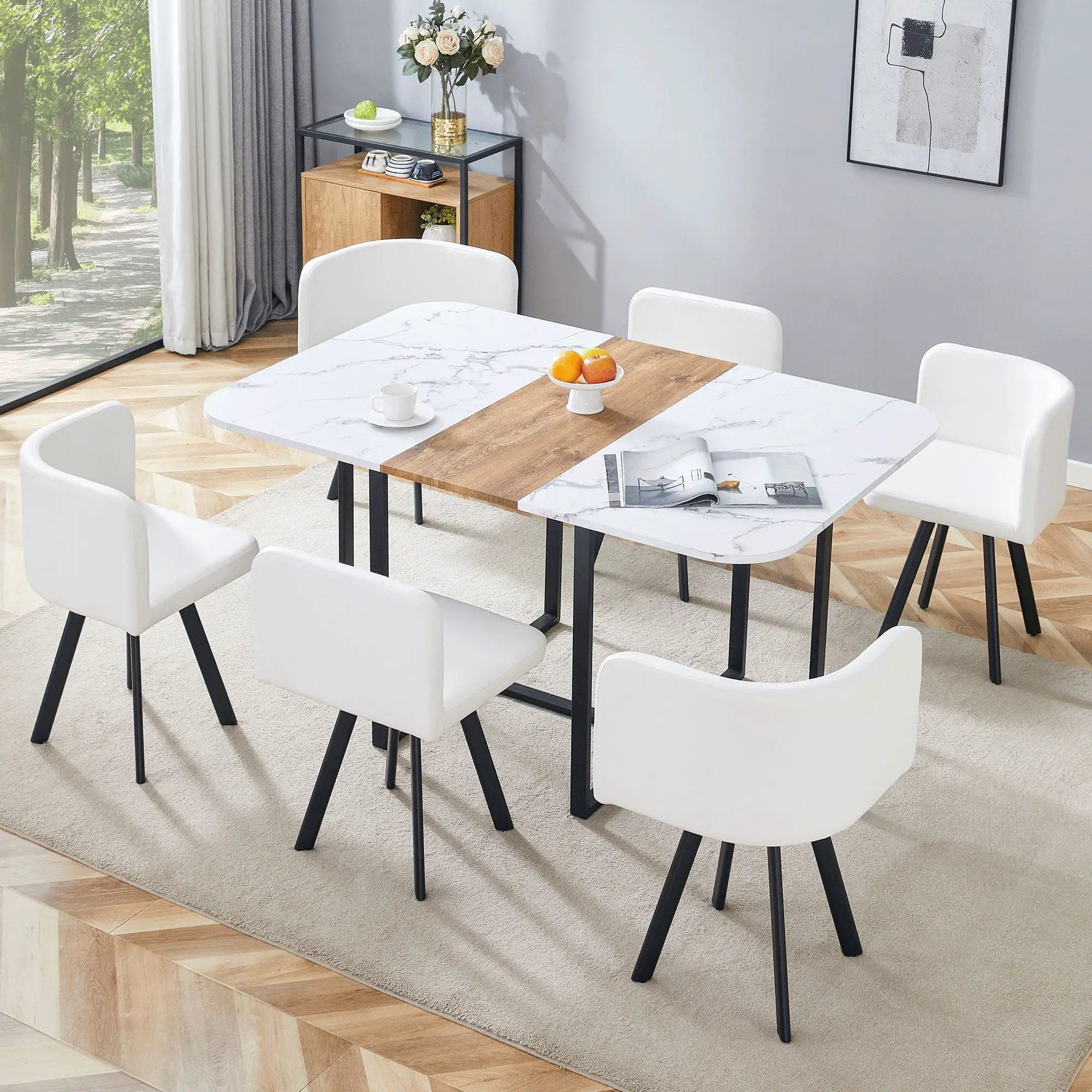 2 Tone Dining Table For Modern Minimalist And Industrial Styles by Unique Piece Furniture