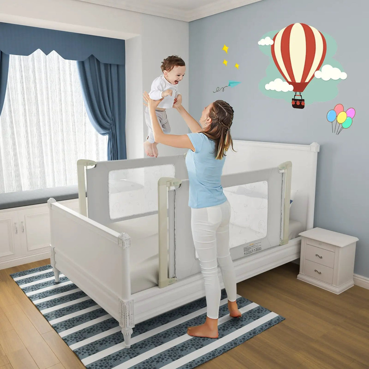 Bed Rail Guard for Toddlers Kid with Adjustable Height and Safety Lock by DirectDeals