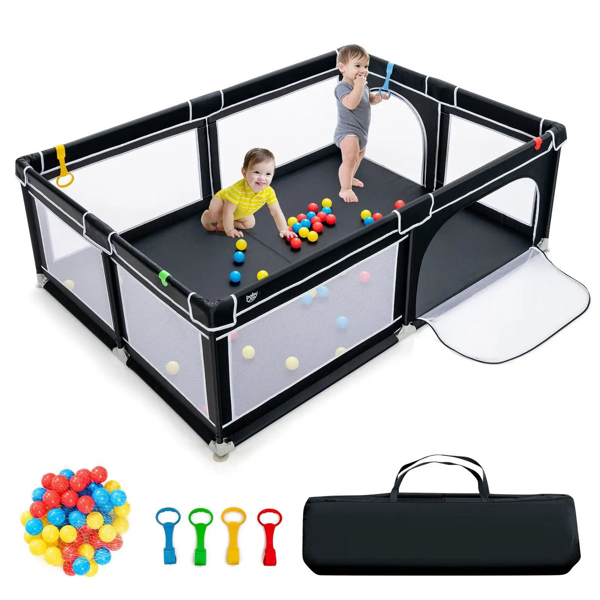 Extra-Large Safety Baby Fence with 50 Ocean Balls