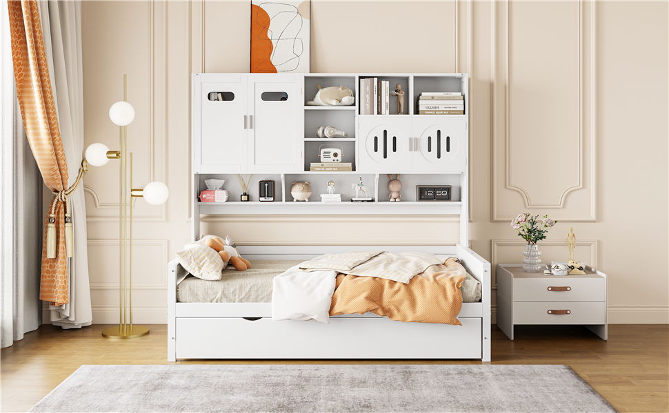 Daybed With All-In-One Cabinet And Shelf by HouseOfZazla