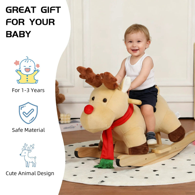 Kids Ride-On Rocking Horse Toy with Jingle Bells by HouseOfZazla