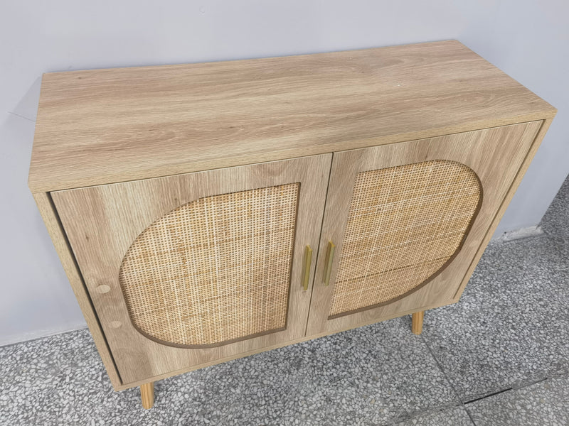 Buffet Cabinet with Storage with Modern Farmhouse Design - Black, photo 9 of 10