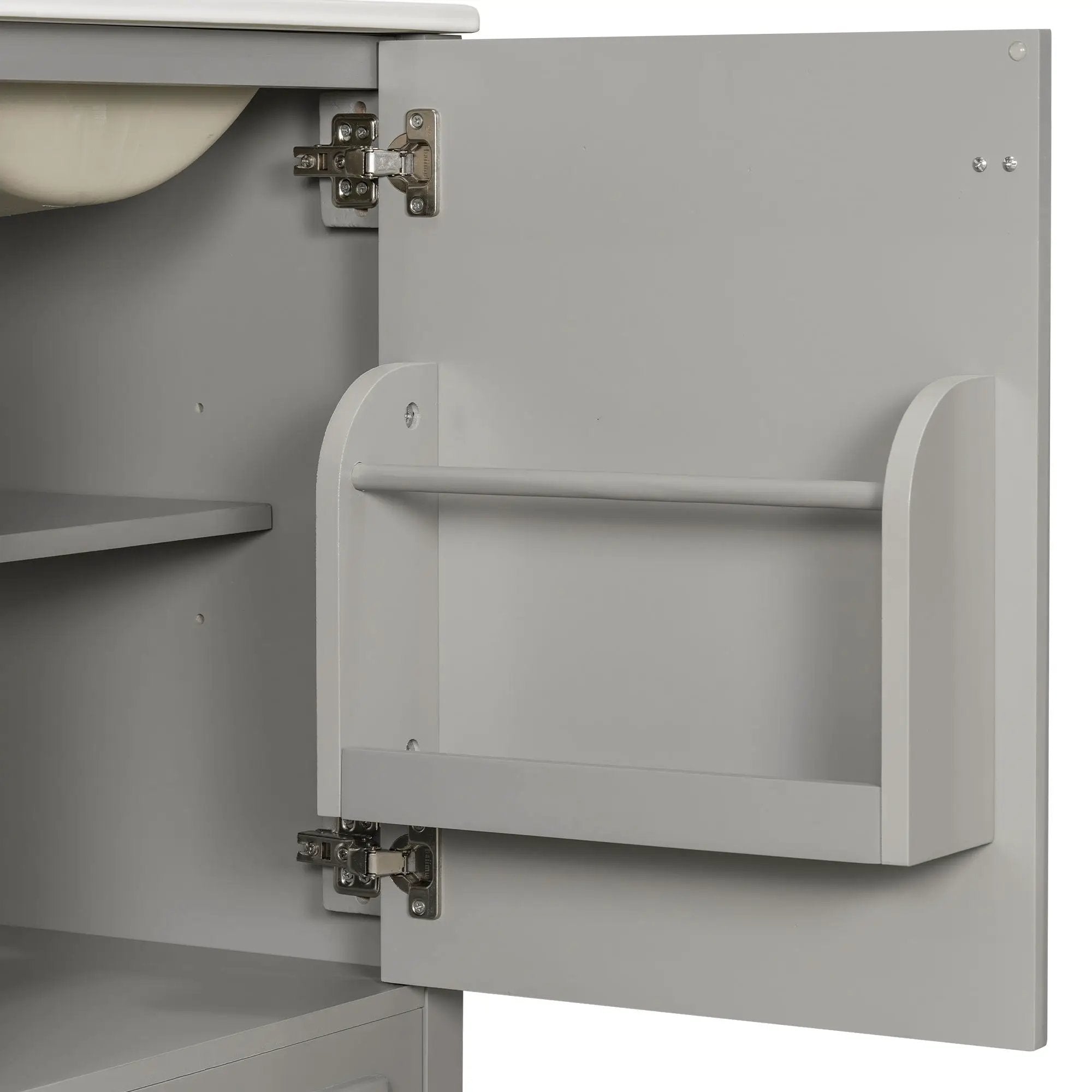 Bathroom Vanity With Sink, Soft Close Door, Adjustable U-Shaped Shelf
