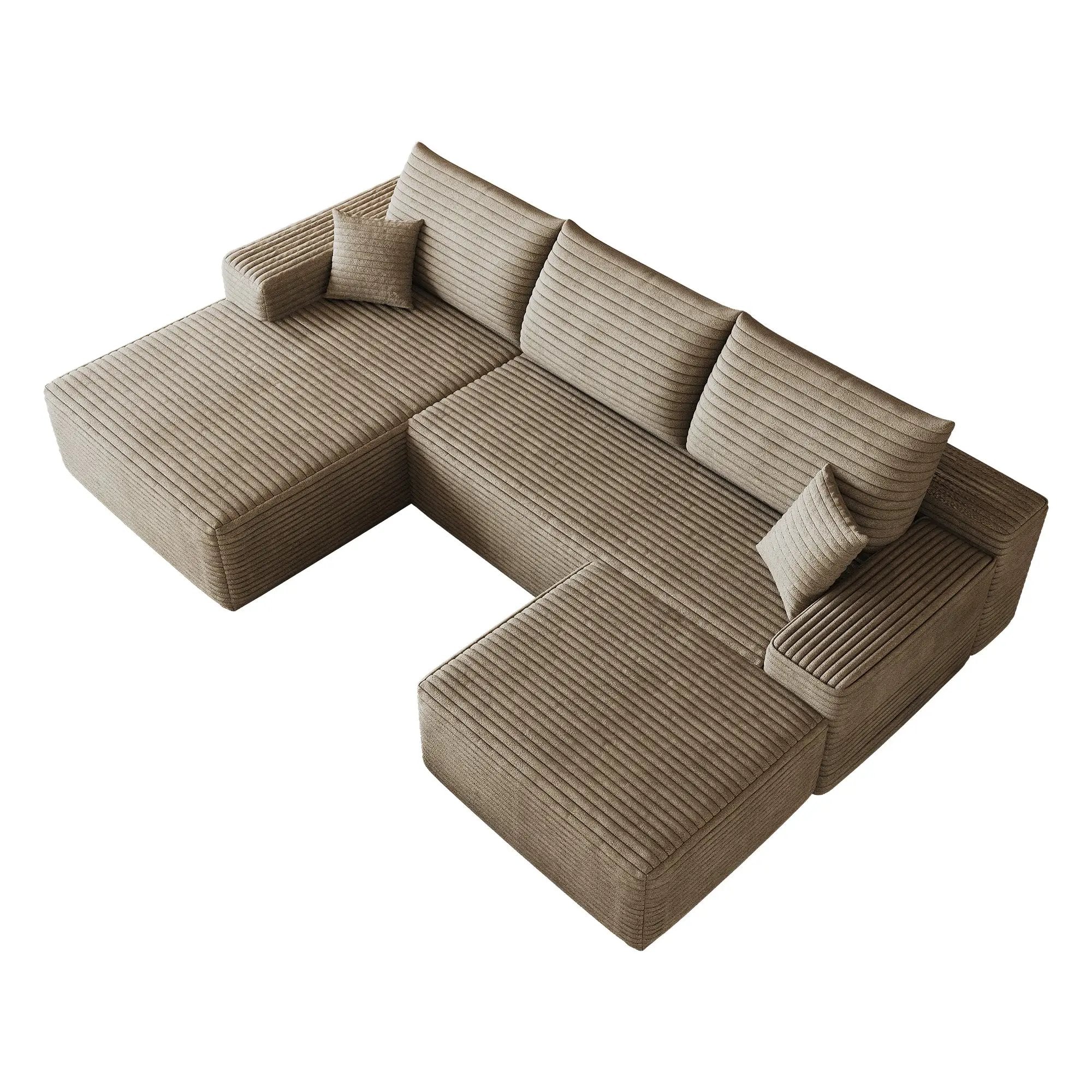 107" Cloud Sectional Sofa with Ottoman by HouseOfZazla