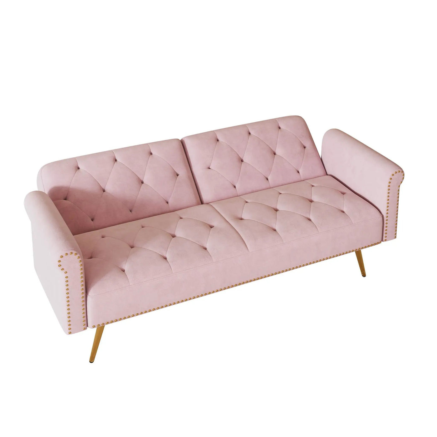 Luxurious Sofa Bed With Nail Head Trim And Matching Pillow by HouseOfZazla