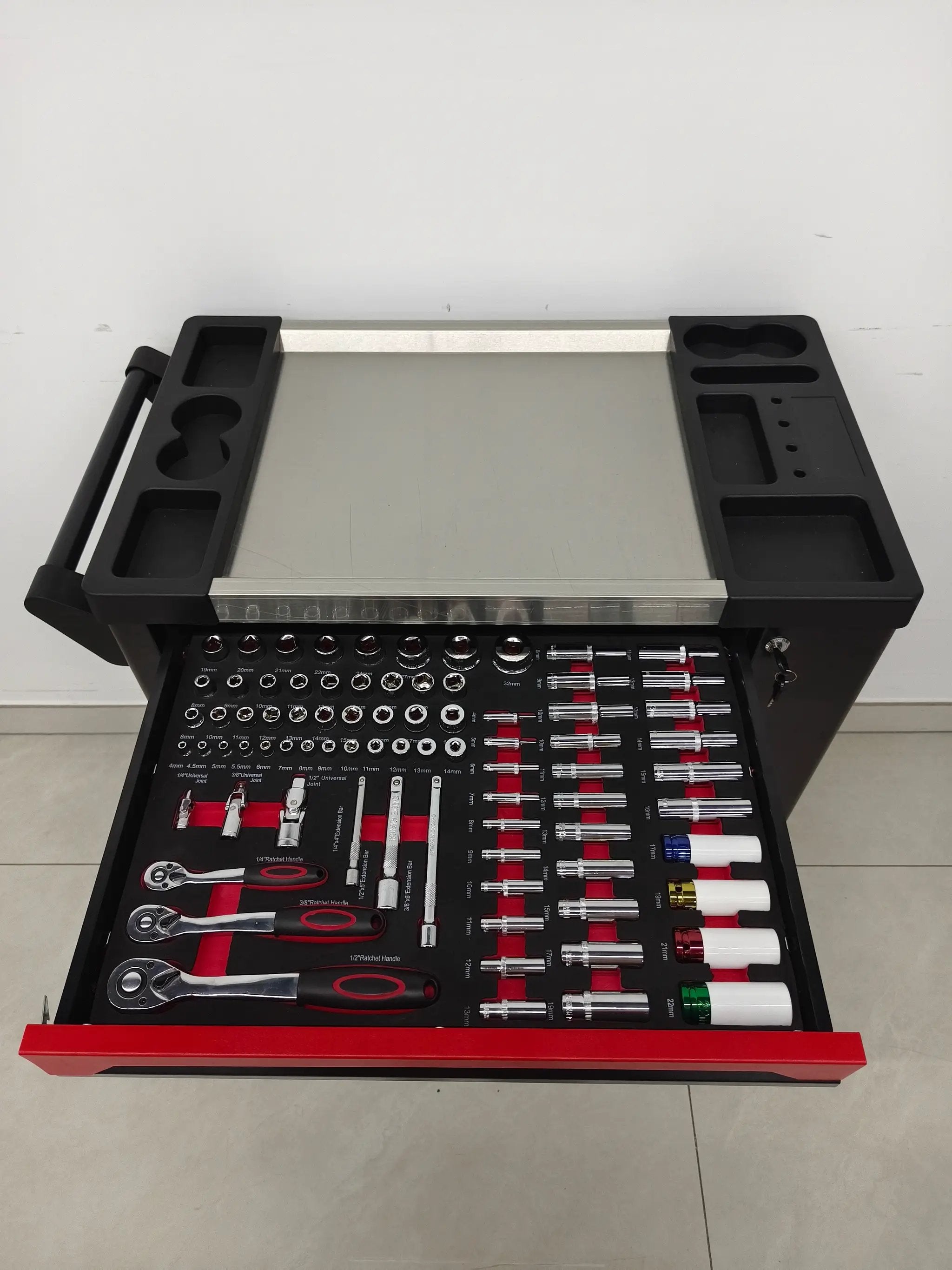 7 Drawer SPCC Rolling Tool Chest with 258-Piece Complete Tool Set by HouseOfZazla