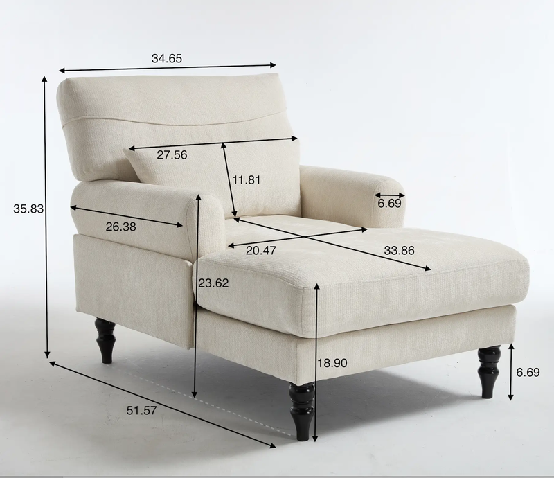 Modern Grey Upholstered Chaise Lounge Sofa Recliner by HouseOfZazla