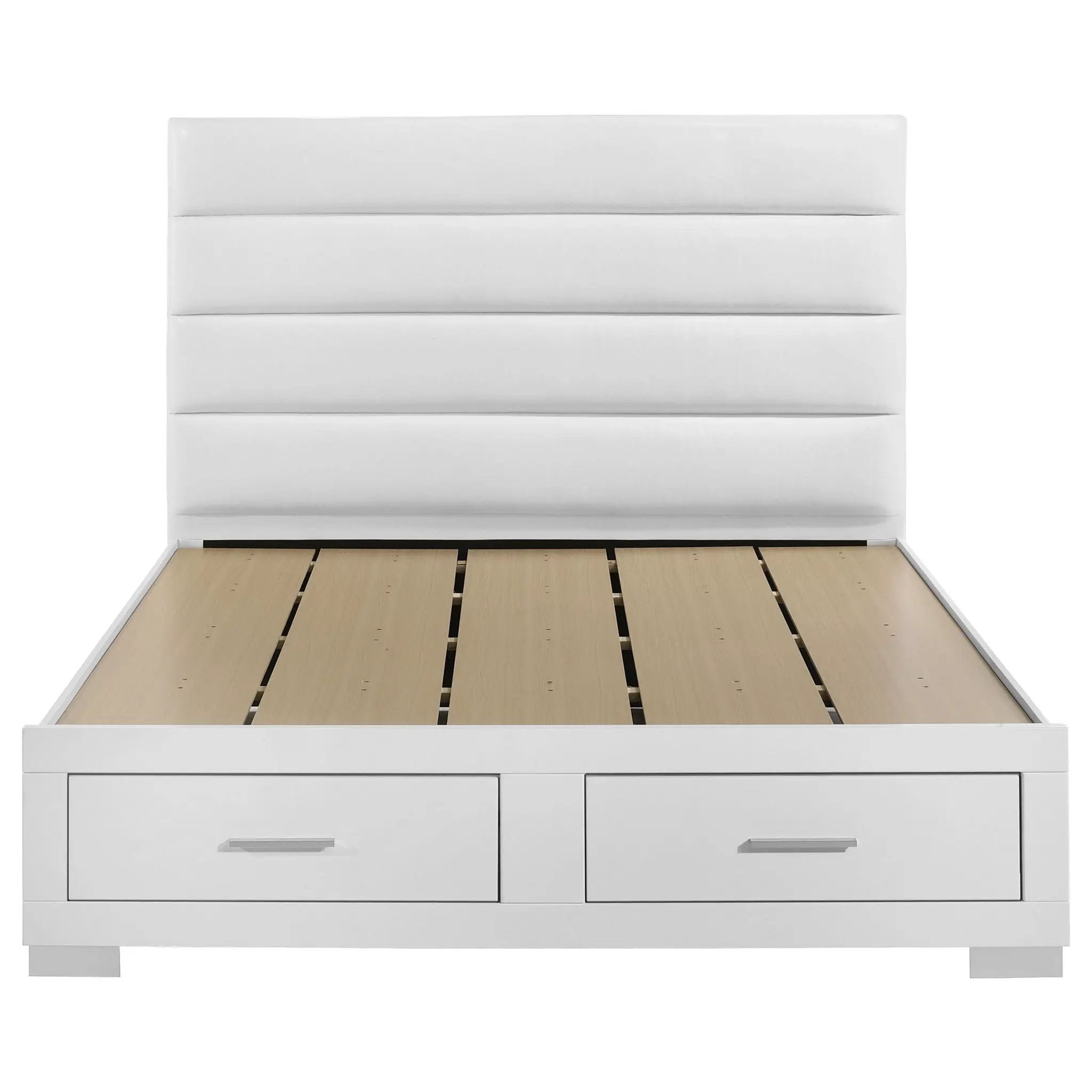 Felicity Queen Storage Bed White High Gloss by Unique Piece Furniture