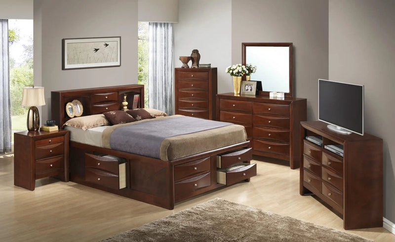 Modern Design Storage Bed With Bookcase Headboard by HouseOfZazla