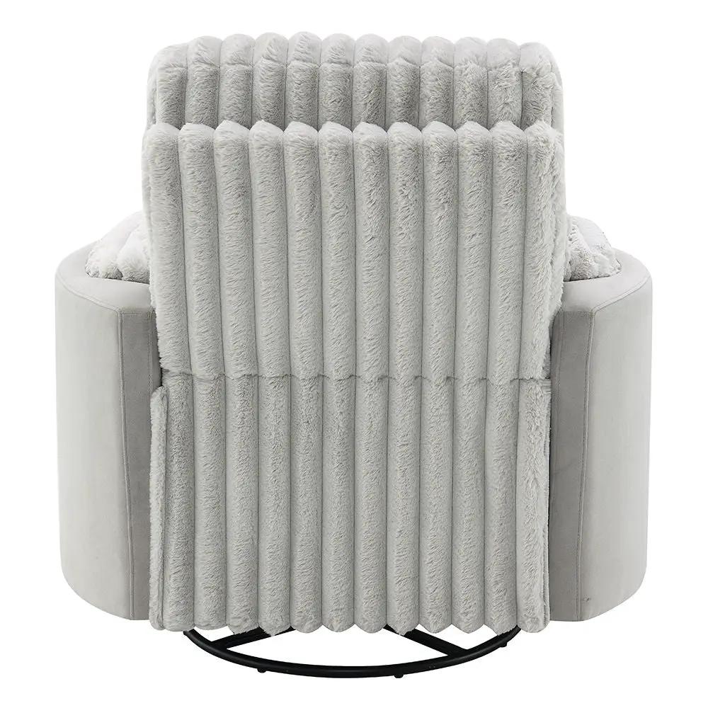 Emee - Glider Recliner With Swivel - Gray Corduroy by Unique Piece Furniture