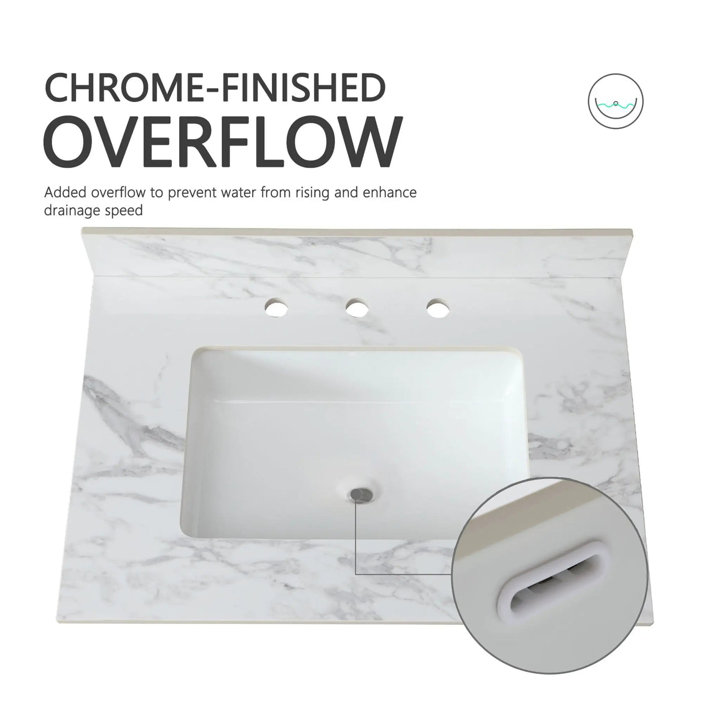 Elegant Sintered Stone Bathroom Vanity Top With Rectangular Undermount Ceramic Sink by HouseOfZazla