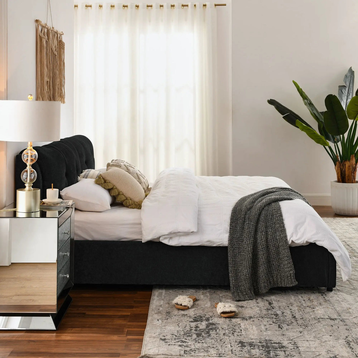 Storage Upholstered Hydraulic Platform Bed With Integrated Headboard by Unique Piece Furniture