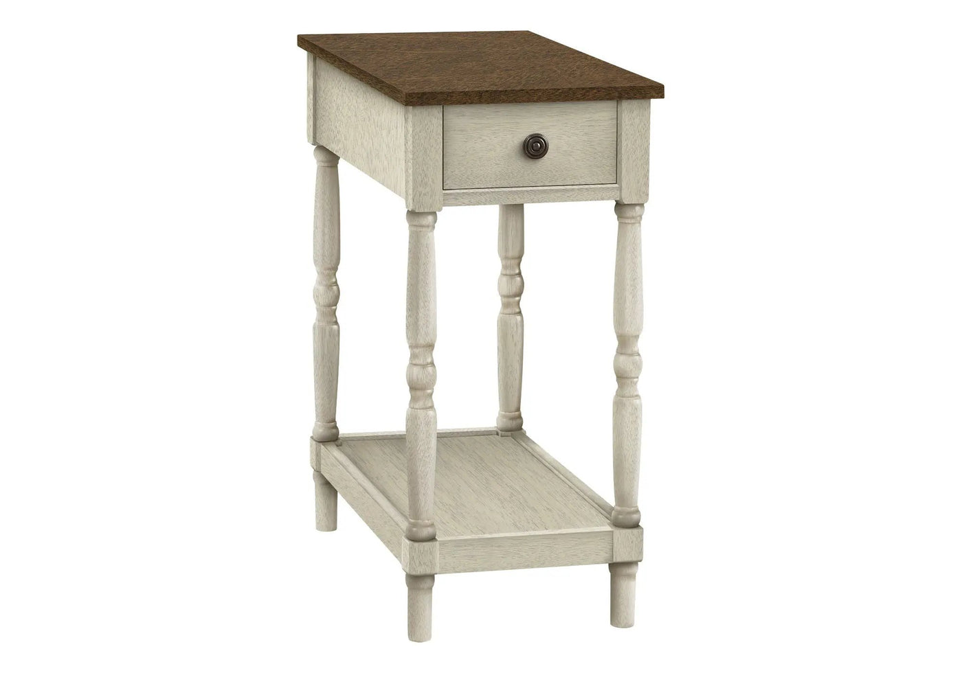 Accent End Table with 2 Tiers and Storage Drawer by HouseOfZazla