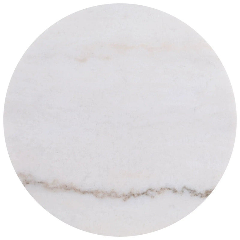Jason 2-piece Round White Marble Coffee Table Set Honey Brown by Unique Piece Furniture