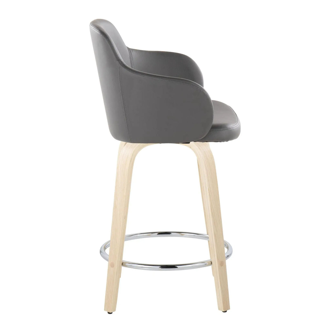 Boyne - Contemporary Fixed Height Counter Stool & Swivel With Round Footrest (Set of 2) by HouseOfZazla