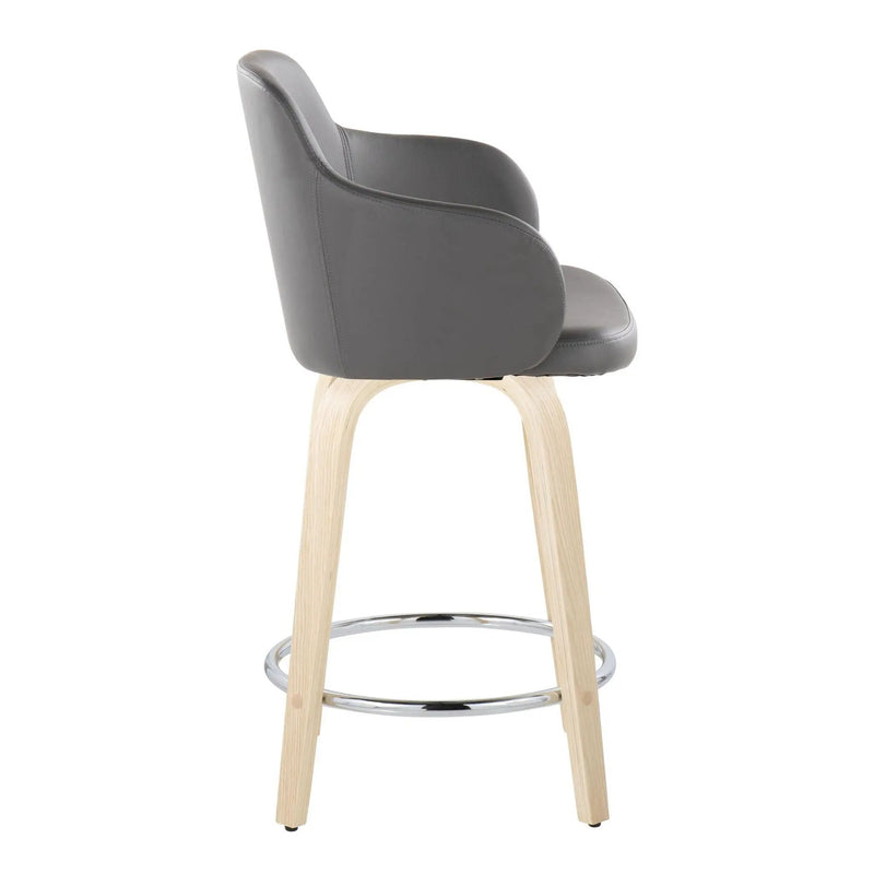 Boyne - Contemporary Fixed Height Counter Stool & Swivel With Round Footrest (Set of 2) by HouseOfZazla