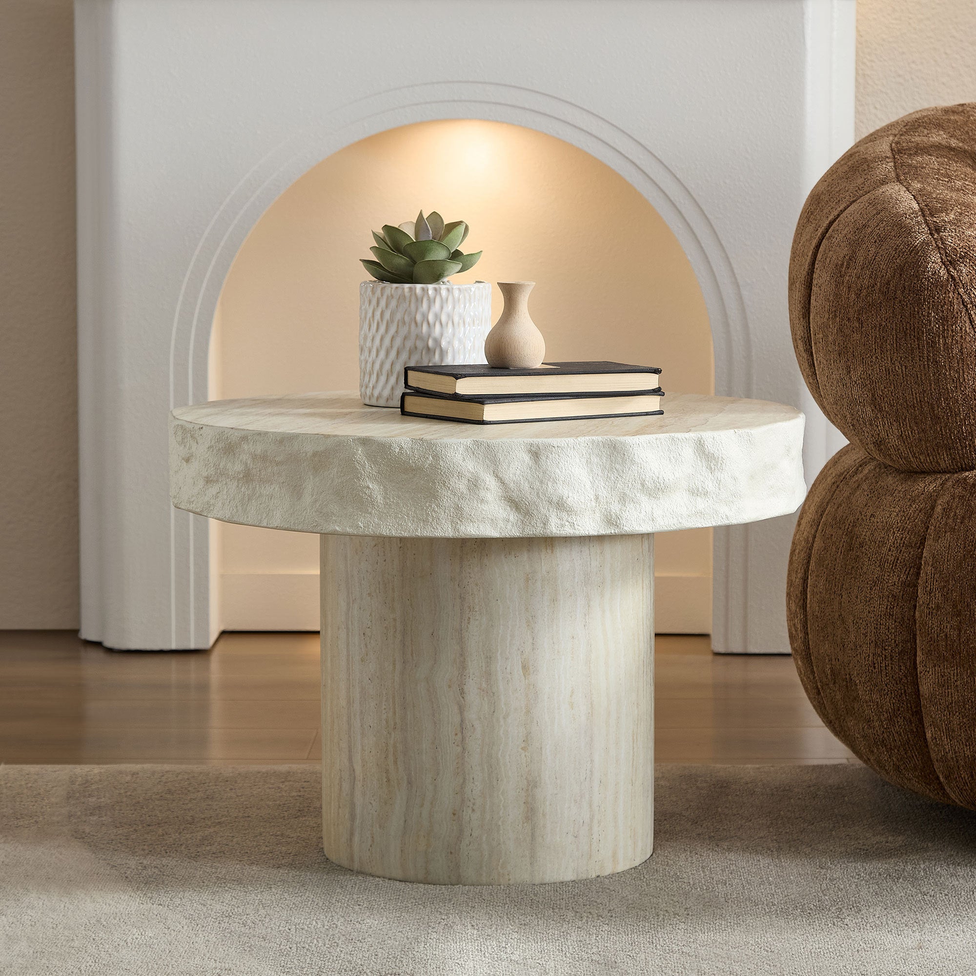 23.82 Inch Faux Mars Textural Patterns Coffee Table by HouseOfZazla