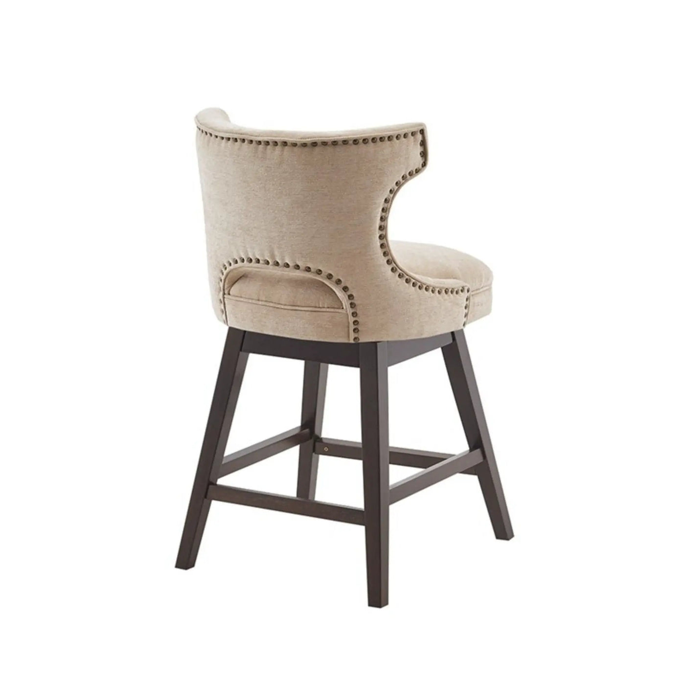 360 Degree Swivel Counter Stool With Silver Detailing by HouseOfZazla