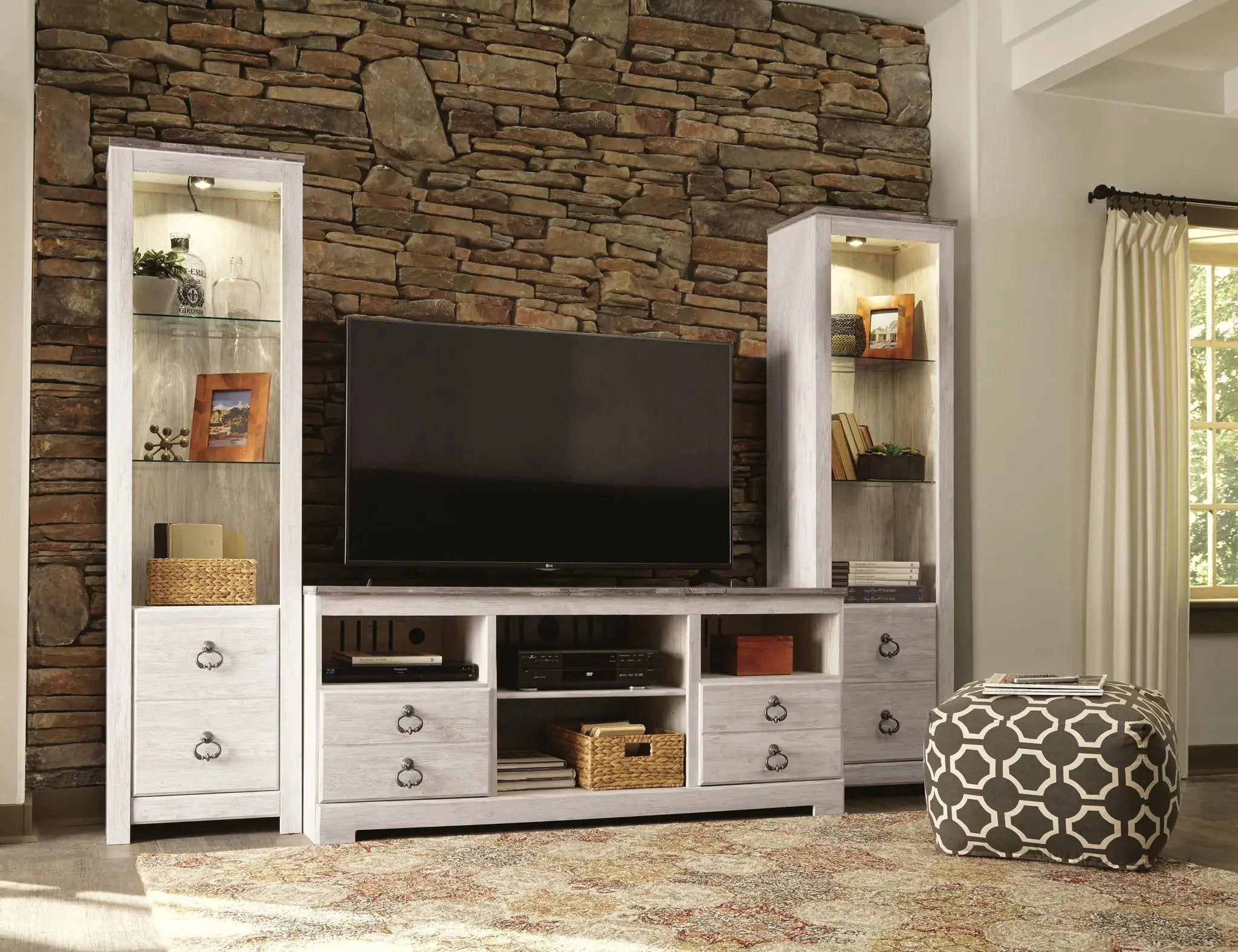 Willowton - Entertainment Center With Fireplace Option by Unique Piece Furniture
